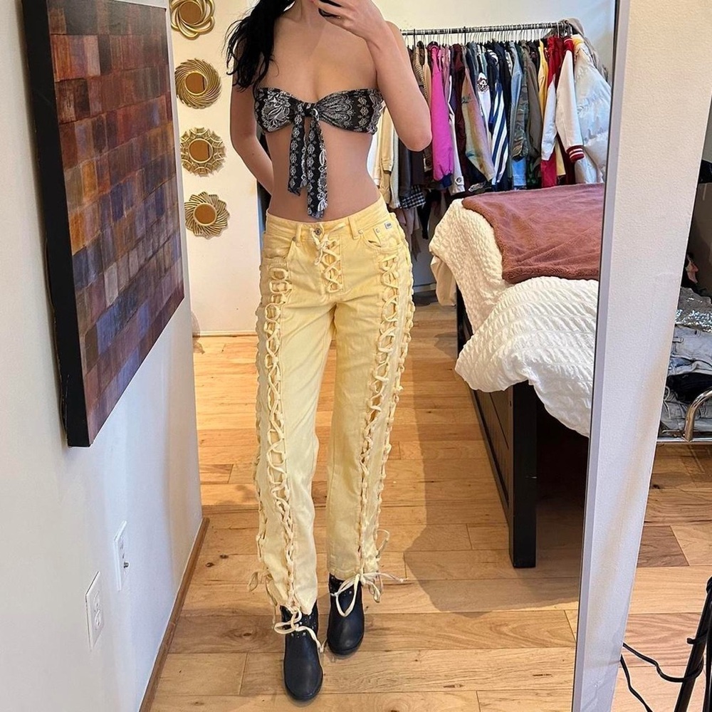 The Ragged Priest Yellow High Rise Jeans